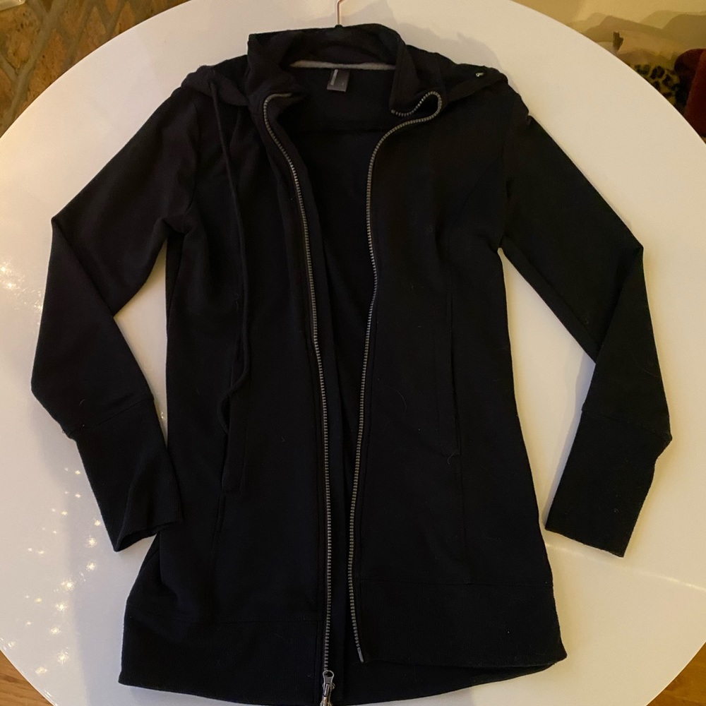 Black long zip up hoodie
